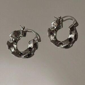Elegant Silver Hoop Earrings M502